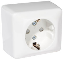 Stikkontakt enkel m/jord vegg